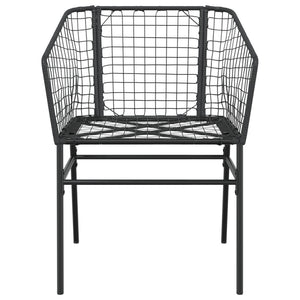 Sedie da Giardino Set 2 pz Polyrattan Nero