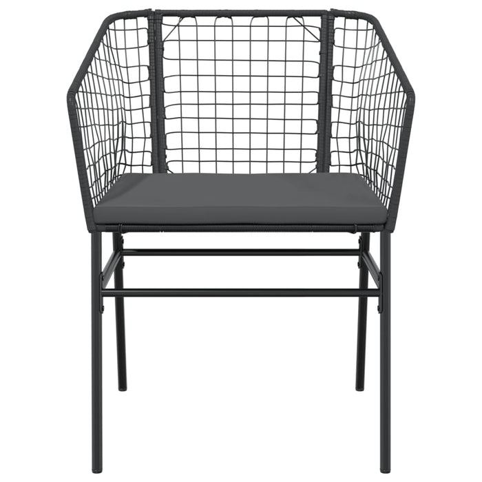 Sedie da Giardino con Cuscini 2 pz Nere in Polyrattan 369100