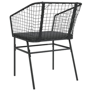 Sedie da Giardino con Cuscini 2 pz Nere in Polyrattan