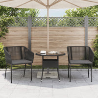 Sedie da Giardino con Cuscini 2 pz Nere in Polyrattan 369102