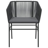 Sedie da Giardino con Cuscini 2 pz Nere in Polyrattan