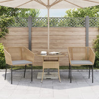 Sedie da Giardino 2pz con Cuscini Marrone in Polyrattan 369103