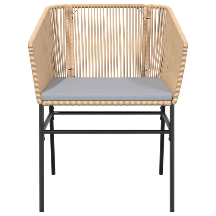 Sedie da Giardino 2pz con Cuscini Marrone in Polyrattan