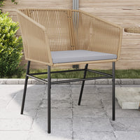Sedie da Giardino 2pz con Cuscini Marrone in Polyrattan 369103