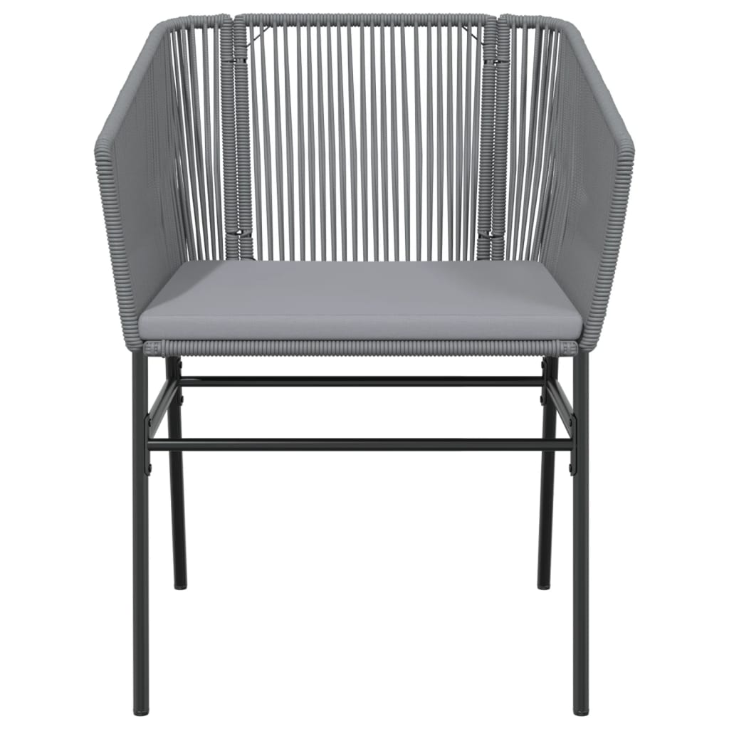 Sedie da Giardino 2 pz con Cuscini Grigio in Polyrattan 369104
