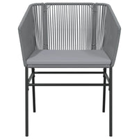 Sedie da Giardino 2 pz con Cuscini Grigio in Polyrattan 369104
