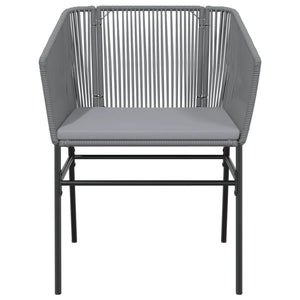 Sedie da Giardino 2 pz con Cuscini Grigio in Polyrattan 369104