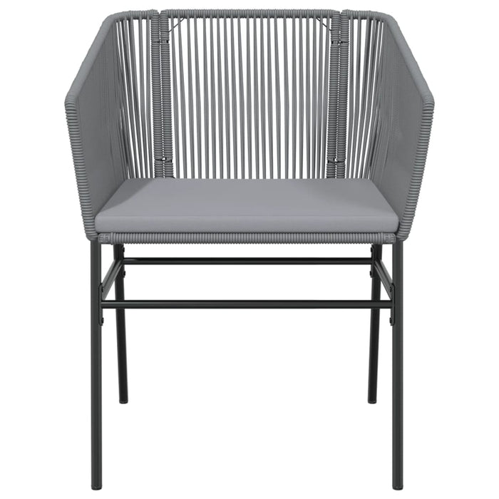 Sedie da Giardino 2 pz con Cuscini Grigio in Polyrattan 369104