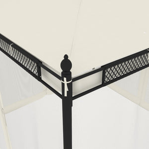 vidaXL Gazebo con Pareti in Rete Crema 2,93x2,93 m in Acciaio