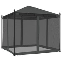 vidaXL Gazebo con Pareti in Rete Antracite 2,93x2,93 m in Acciaio