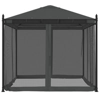 vidaXL Gazebo con Pareti in Rete Antracite 2,93x2,93 m in Acciaio