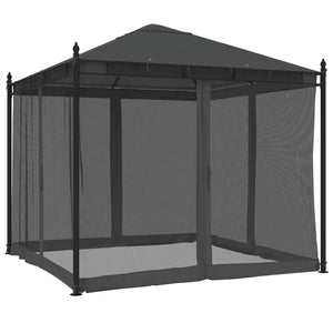 vidaXL Gazebo con Pareti in Rete Antracite 2,93x2,93 m in Acciaio
