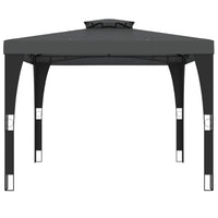 Gazebo con Tetto Doppio Antracite 2,98x2,98 m in Acciaio 368441