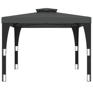vidaXL Gazebo con Tetto Doppio Antracite 2,98x2,98 m in Acciaio