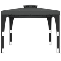 Gazebo con Tetto Doppio Antracite 2,98x2,98 m in Acciaio 368441