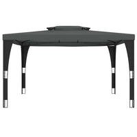 Gazebo con Tetto Doppio Antracite 3,98x2,98 m in Acciaio 368443