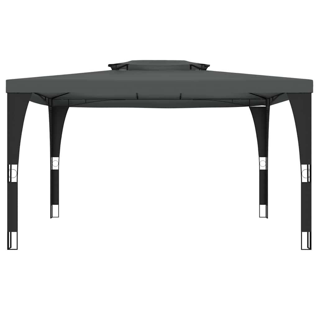 vidaXL Gazebo con Tetto Doppio Antracite 3,98x2,98 m in Acciaio