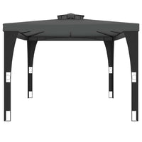 Gazebo con Tetto Doppio Antracite 3,98x2,98 m in Acciaio 368443