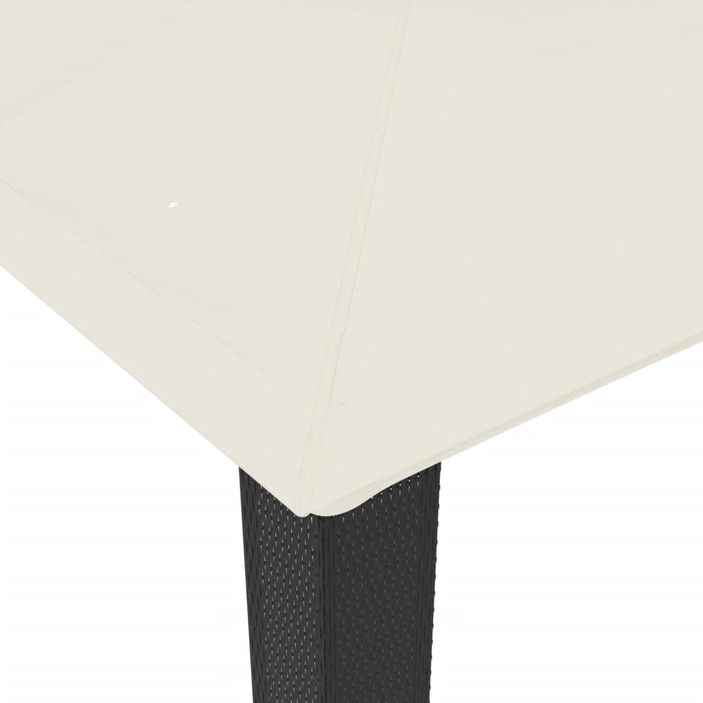 Gazebo con Tetto Doppio Crema 3,94x2,96 m in Acciaio 368446