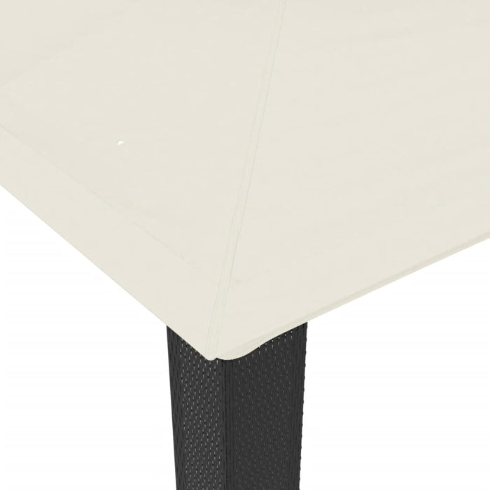 Gazebo con Tetto Doppio Crema 3,94x2,96 m in Acciaio 368446