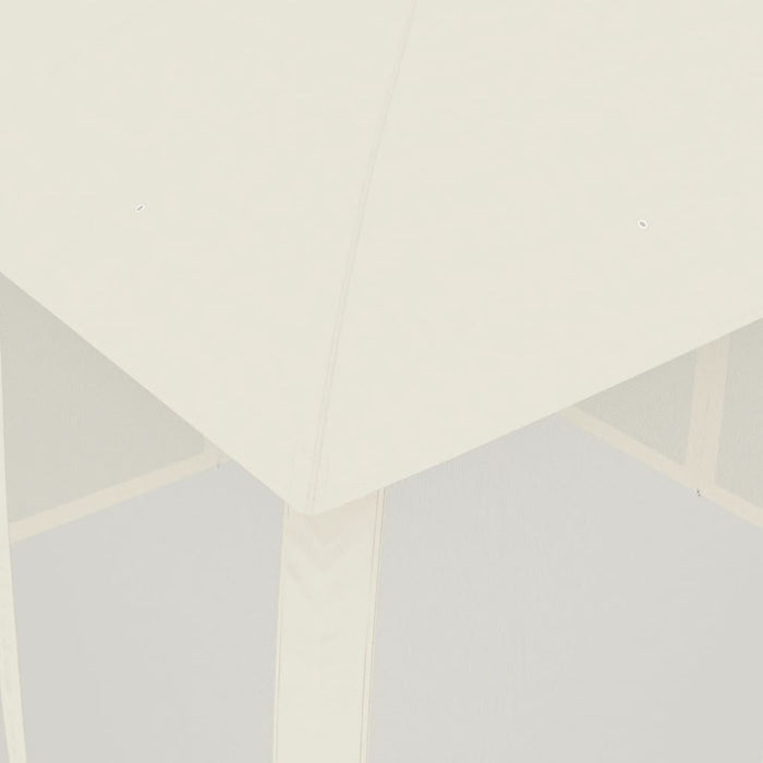 Gazebo con Tetto Doppio e Pareti Rete Crema 2,93x2,93 m Acciaio 368448