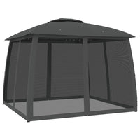 vidaXL Gazebo Tetto Doppio e Pareti Rete Antracite 2,93x2,93 m Acciaio