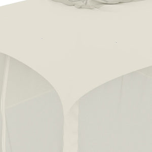 Gazebo con Tetto Doppio e Pareti Rete Crema 3,93x2,93 m Acciaio