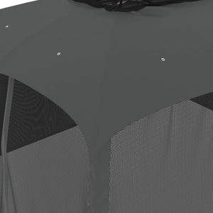 Gazebo Tetto Doppio e Pareti Rete Antracite 3,93x2,93 m Acciaio 368452