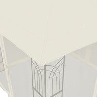 vidaXL Gazebo con Tetto Doppio e Pareti Rete Crema 2,94x2,94 m Acciaio