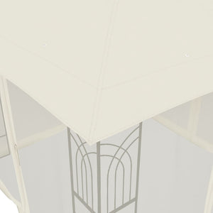 vidaXL Gazebo con Tetto Doppio e Pareti Rete Crema 2,94x2,94 m Acciaio