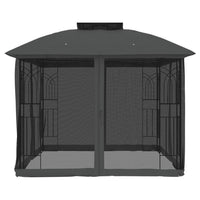 Gazebo Tetto Doppio e Pareti Rete Antracite 2,94x2,94 m Acciaio 368455