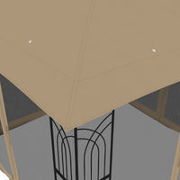 vidaXL Gazebo con Tetto Doppio/Pareti Rete Tortora 2,94x2,94 m Acciaio