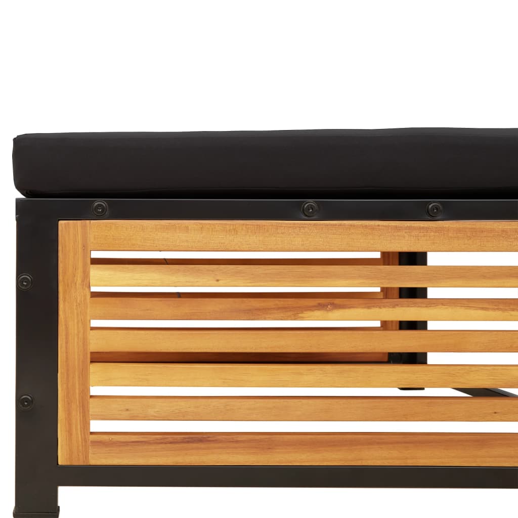 vidaXL Sgabello da Giardino con Cuscini 68x68x30 cm Massello Acacia