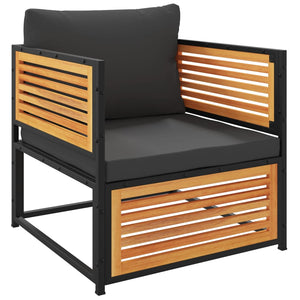 Sedia da Giardino con Cuscini in Legno Massello di Acacia 367641