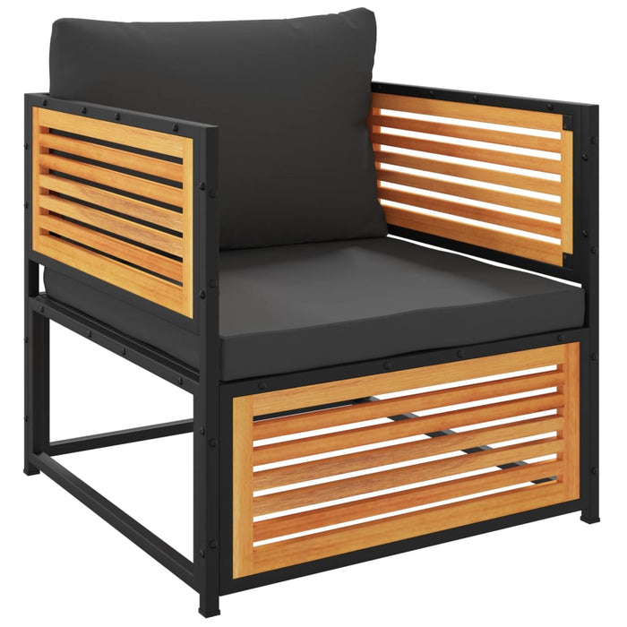 Sedia da Giardino con Cuscini in Legno Massello di Acacia 367641