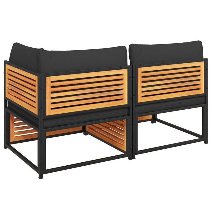 Divano da Giardino con Cuscini 2 Posti Legno Massello di Acacia 367642