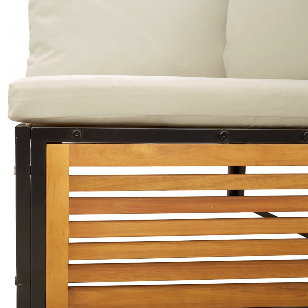 Divano Angolare Giardino con Cuscini-Sofa da Giardino-Divanetto da esterno Legno Massello di Acacia 978962