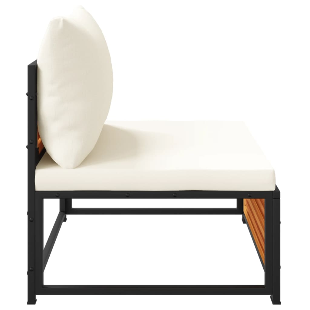 Divano da Giardino Senza Braccioli con Cuscini Massello Acacia 367646