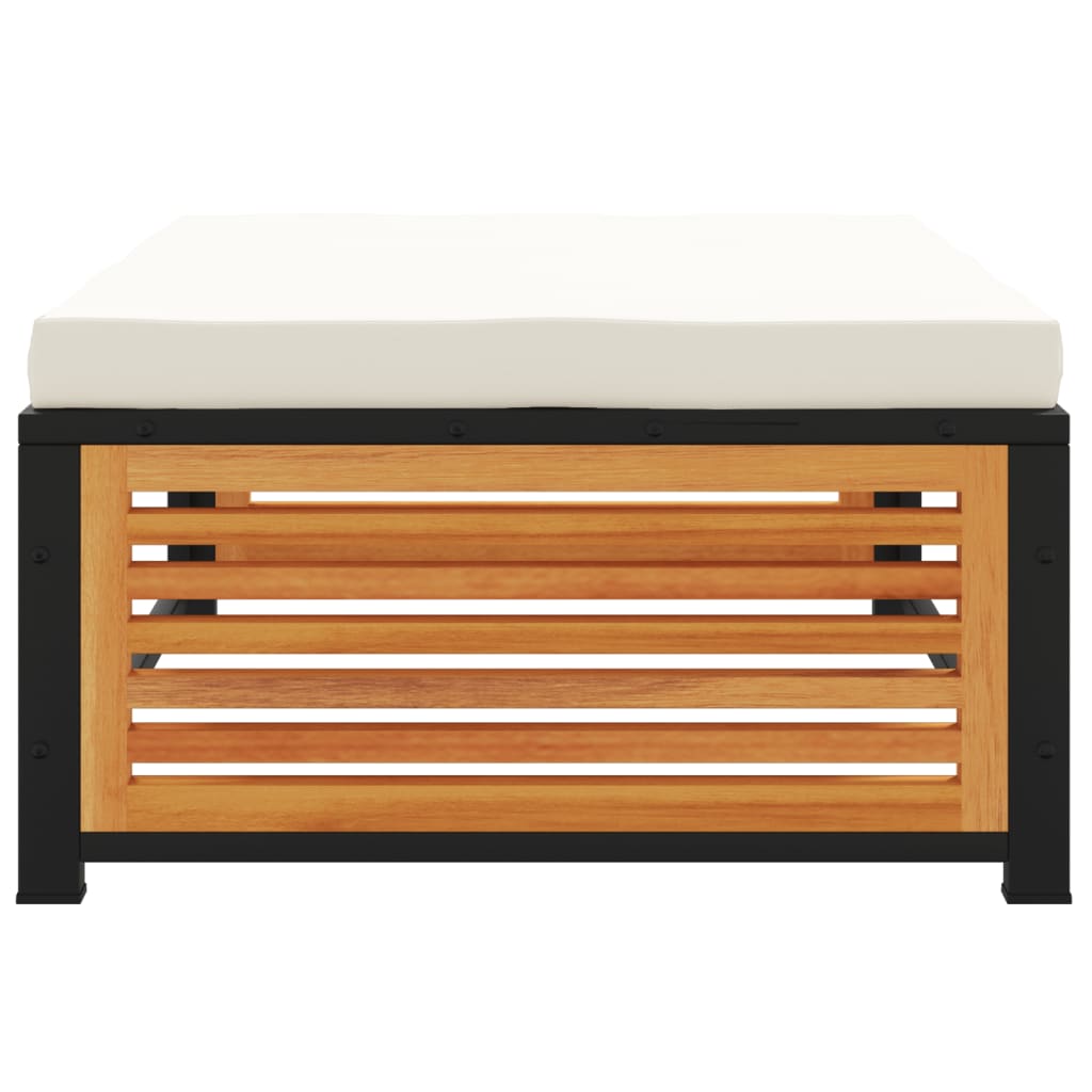 Sgabello da Giardino con Cuscini 68x68x30 cm Massello Acacia