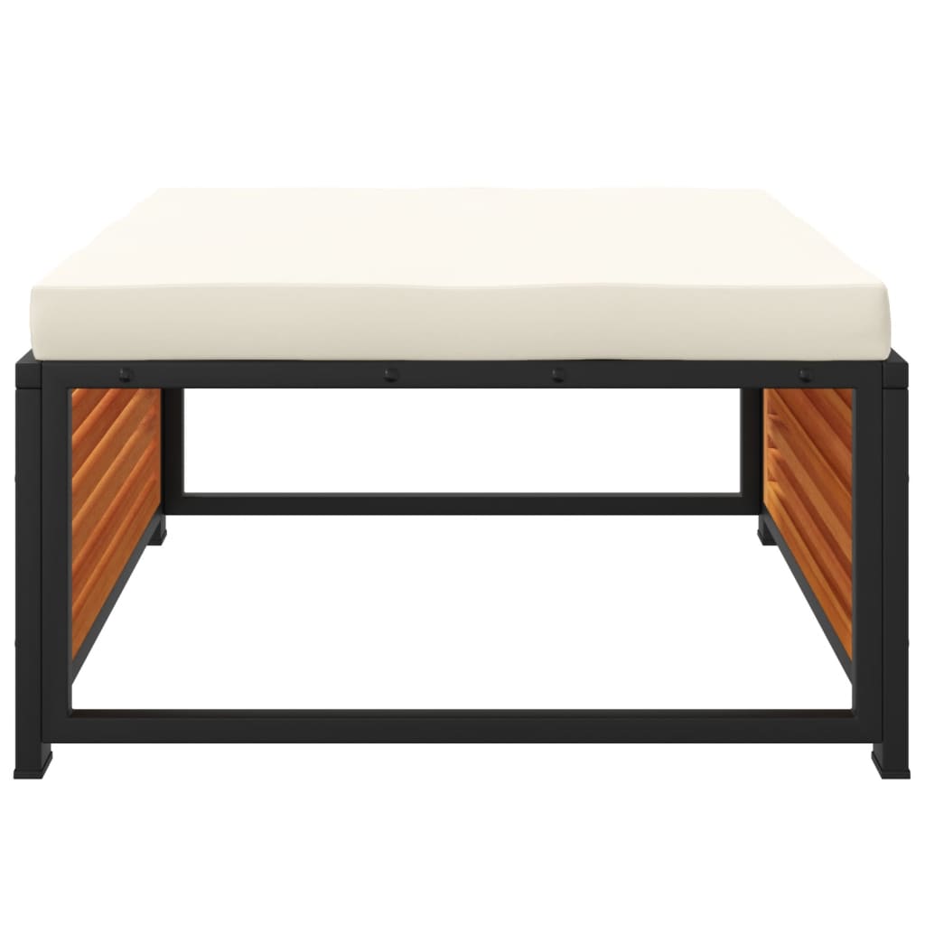 Sgabello da Giardino con Cuscini 68x68x30 cm Massello Acacia