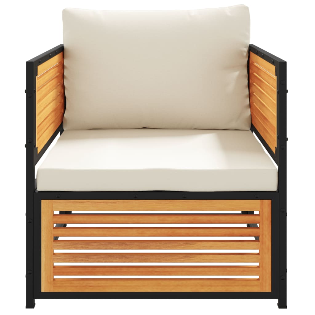 Sedia da Giardino con Cuscini in Legno Massello di Acacia 367648