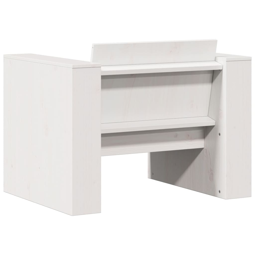 Set Salotto da Giardino 2 pz Bianco in Legno Massello di Pino 3216896
