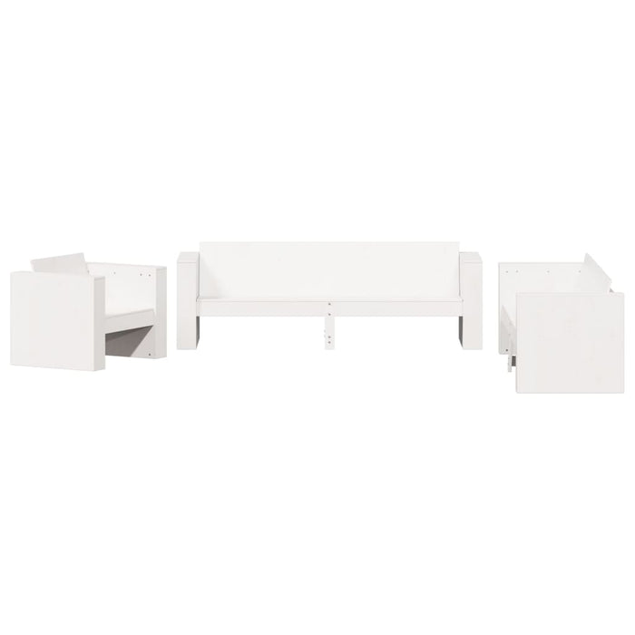 Set Salotto da Giardino 2 pz Bianco in Legno Massello di Pinocod mxl 114838