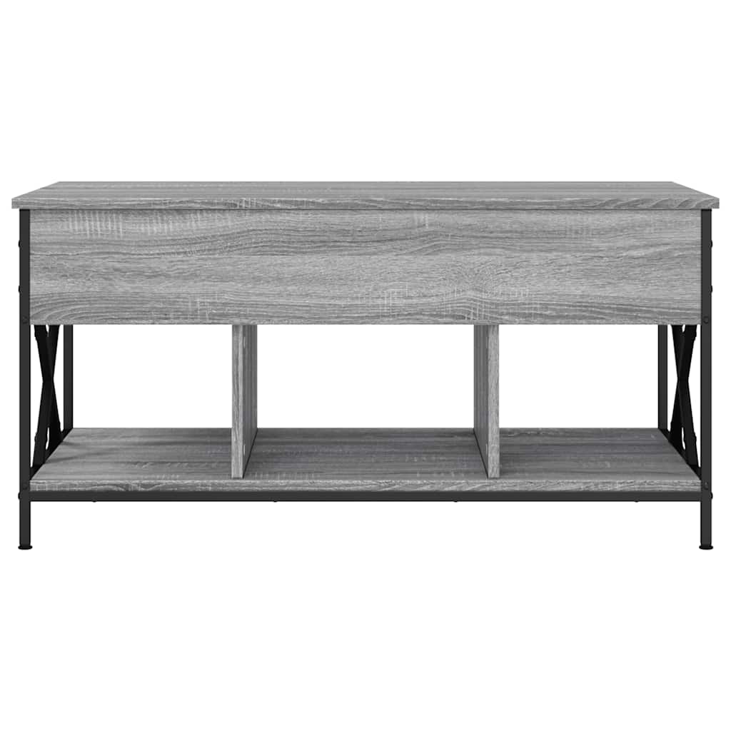 vidaXL Tavolino Salotto Grigio Sonoma 100x55x50 cm Multistrato Metallo