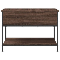 Tavolino Salotto Rovere Marrone 70x50x50cm Multistrato Metallo 845345