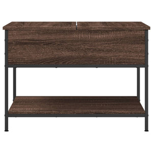 Tavolino Salotto Rovere Marrone 70x50x50cm Multistrato Metallo 845345