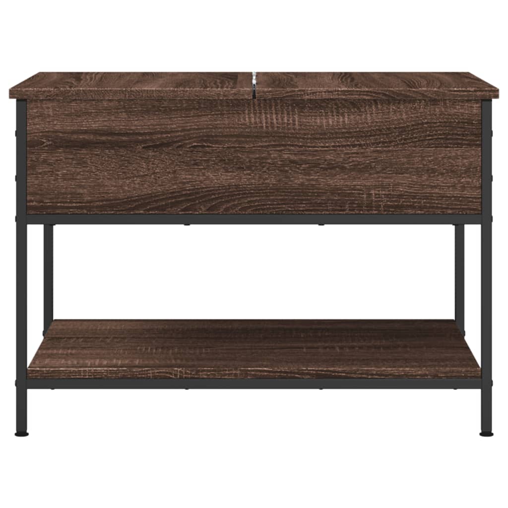 Tavolino Salotto Rovere Marrone 70x50x50cm Multistrato Metallo 845345