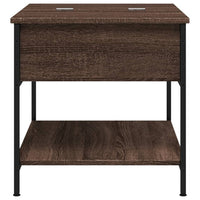 Tavolino Salotto Rovere Marrone 70x50x50cm Multistrato Metallo 845345