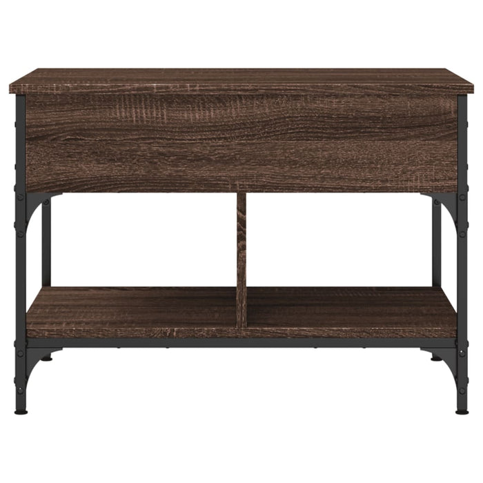 Tavolino Salotto Rovere Marrone 70x50x50cm Multistrato Metallo