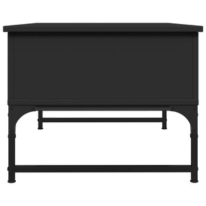 Tavolino da Salotto Nero 70x50x40 cm Legno Multistrato Metallo